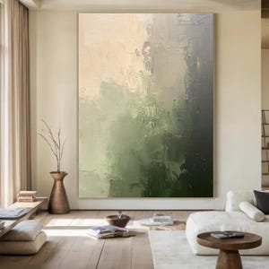 Large Green Abstract Wall Painting Green 3D Texture Painting Modern Green painting Modern Green Minimalist Art Modern Wabi-sabi Wall Art