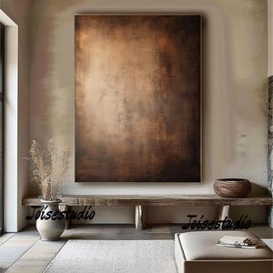 Large Brown Texture Painting Brown and Blue Minimalist Painting Medieval Brown Oil Painting Large Brown Abstract Art Brown Minimalist Art