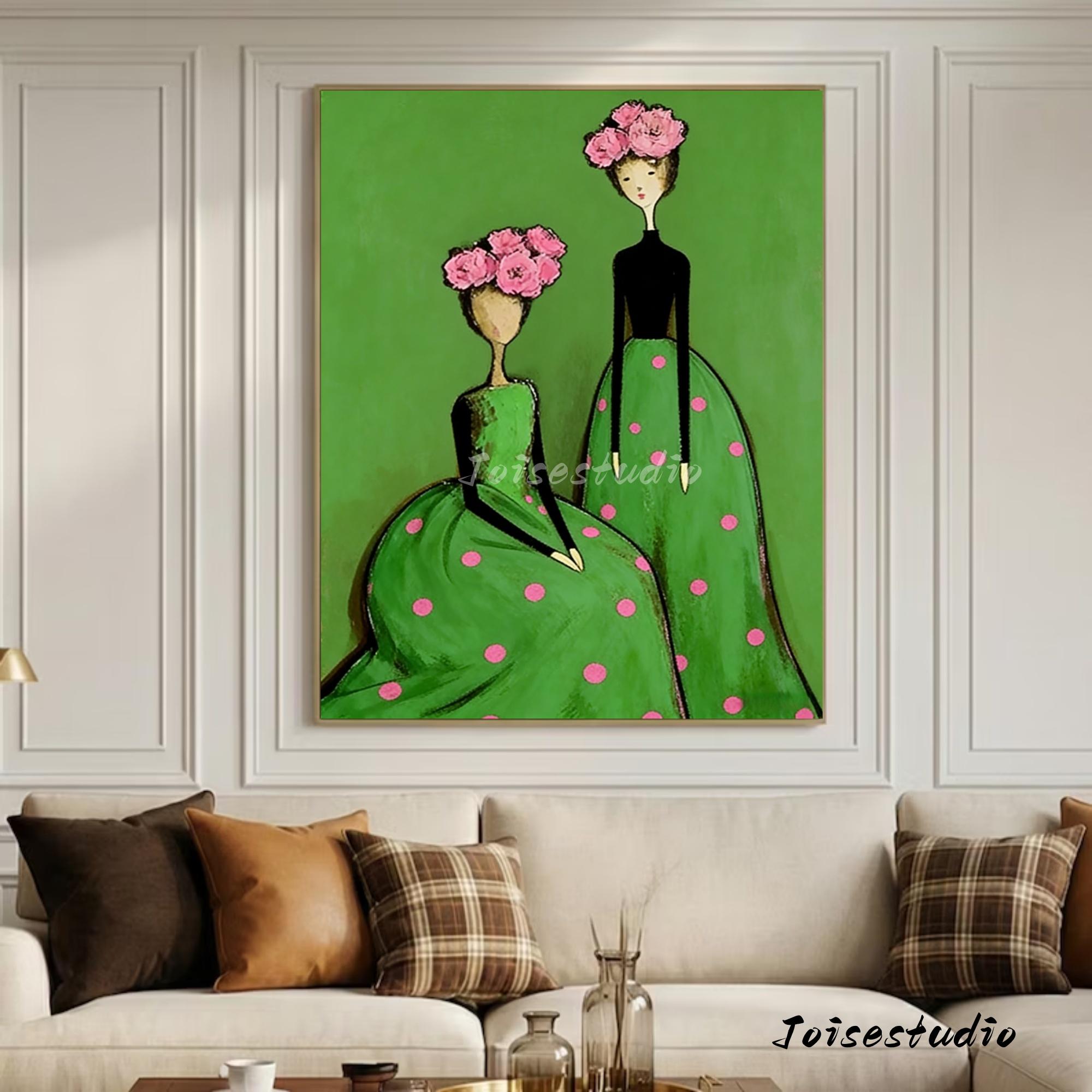 質感のある抽象的な女性の油絵：侘び寂びの具象壁画 - Etsy 日本