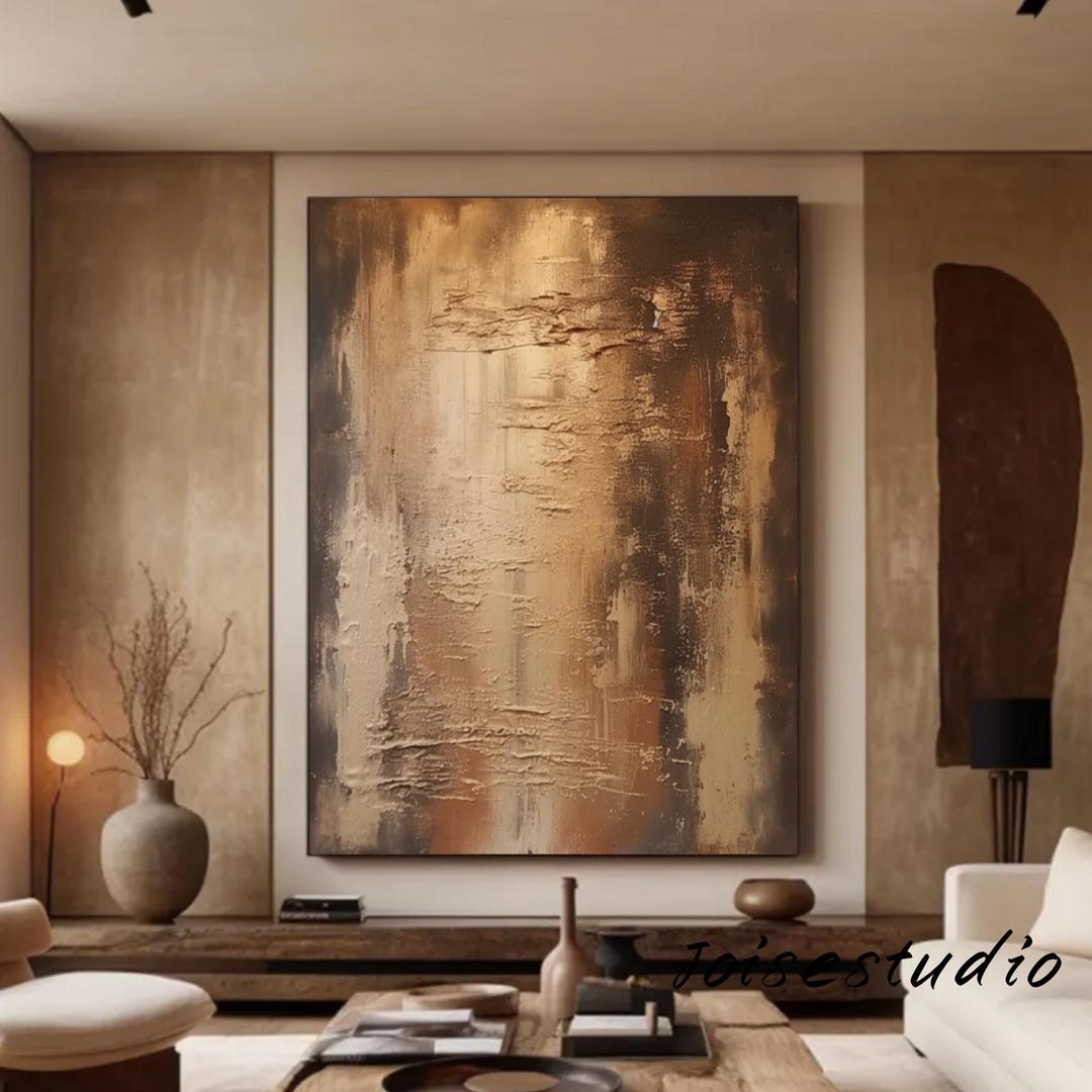 Large Brown Abstract Art Original Abstract Painting Wabi-sabi Wall Art ...