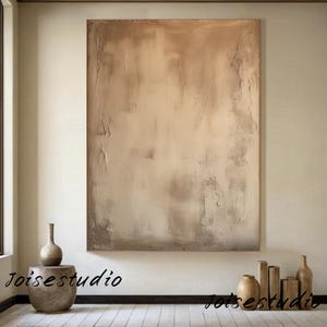 Beige 3D Textured Wall Art Beige Minimalist Painting Neutral Plaster Painting Wabi Sabi Wall Art Beige Boho Painting Modern Minimalist Art