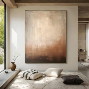 Wabi-Sabi Wall Art 3D Minimalist Heavy Texture Wall Art Brown Painting on Canvas Earth Tone Art Brown Art Living Room Painting Neutral Art