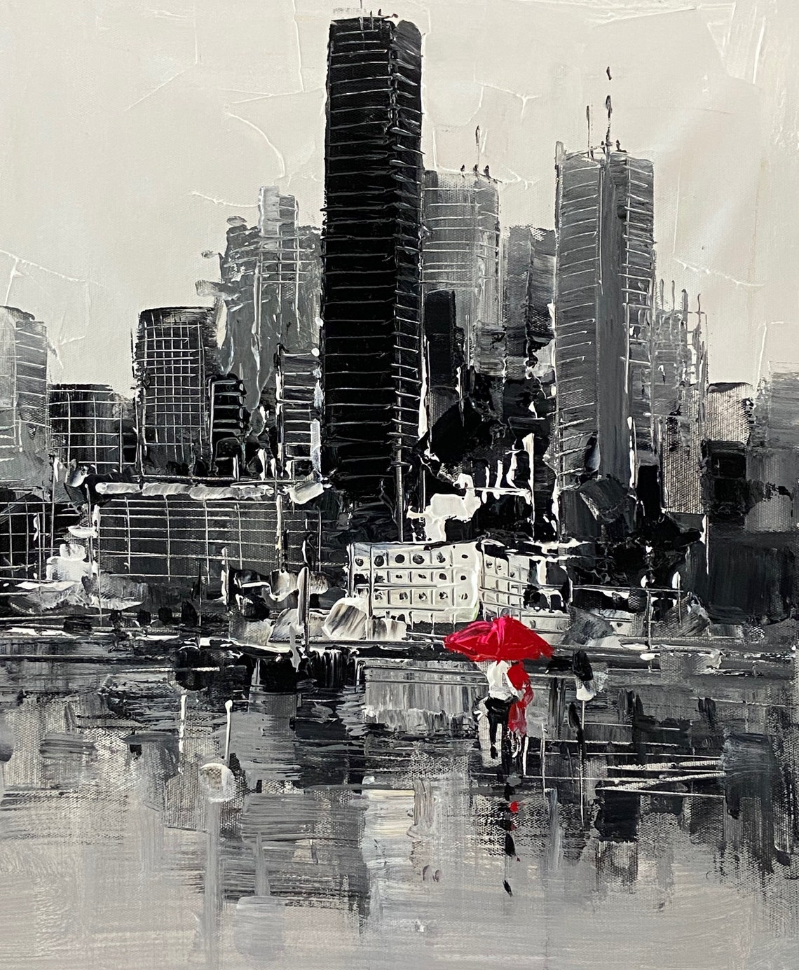 New York Painting Cityscape Painting Urban Abstract Painting Etsy