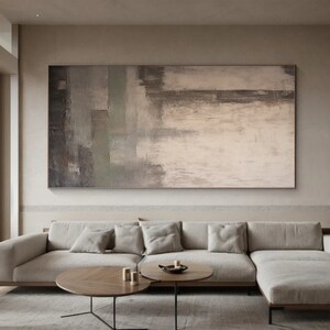 Large Beige Abstract Painting Nordic Abstract Painting Living Room Abstract Painting Boho Abstract Wall Art Beige Minimalist Textured Art image 4