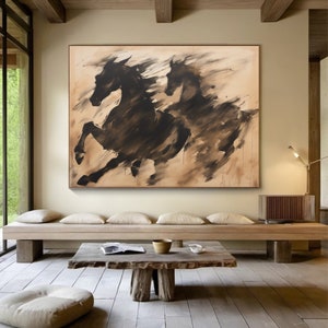 Large Black Horse Paintings, Original Horse Painting Large Animal Abstract Painting Animal Paintings On Canvas Large Horse Painting Wall Art