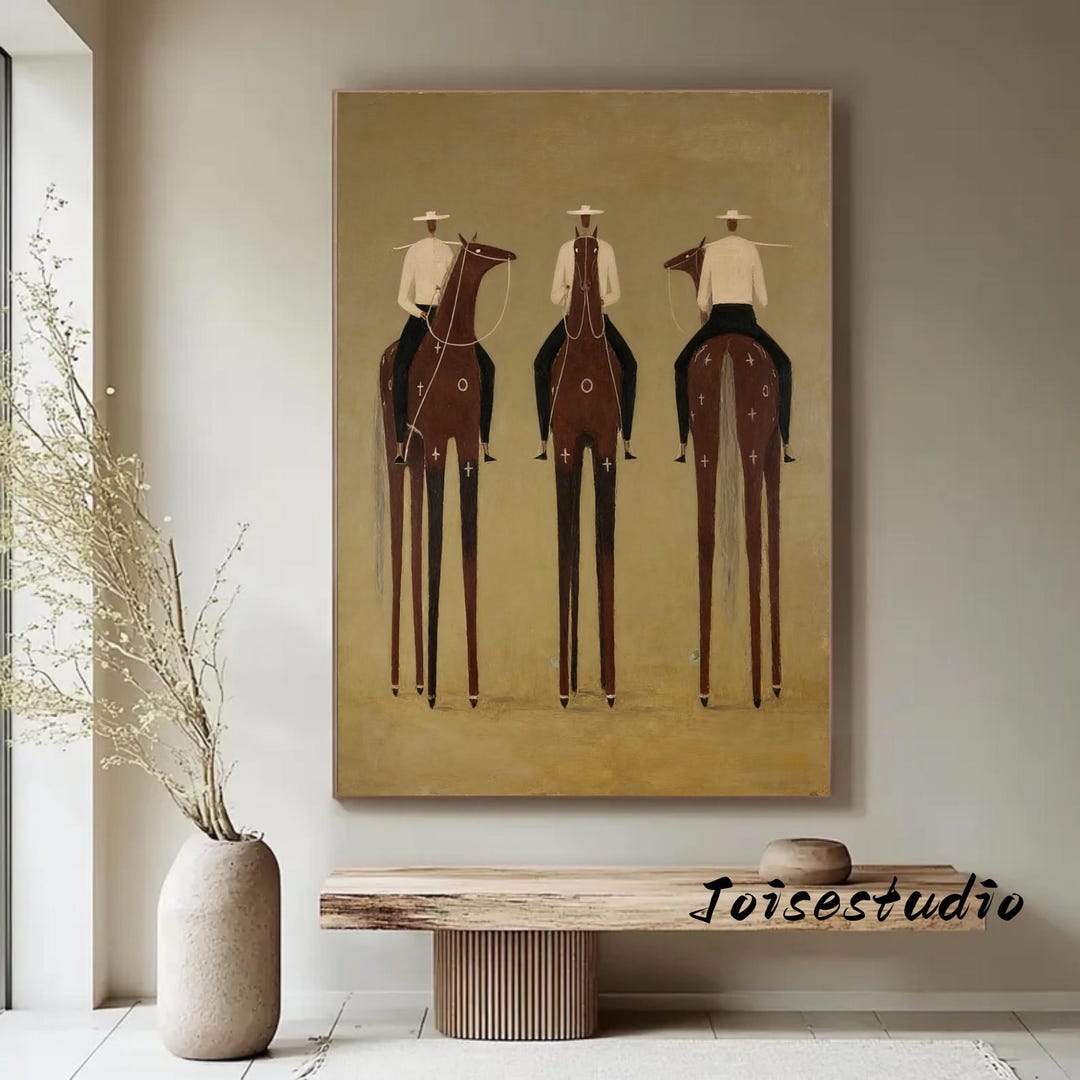 Minimalist Western Horse Art Set, Modern Cowboy Wall Decor - Etsy