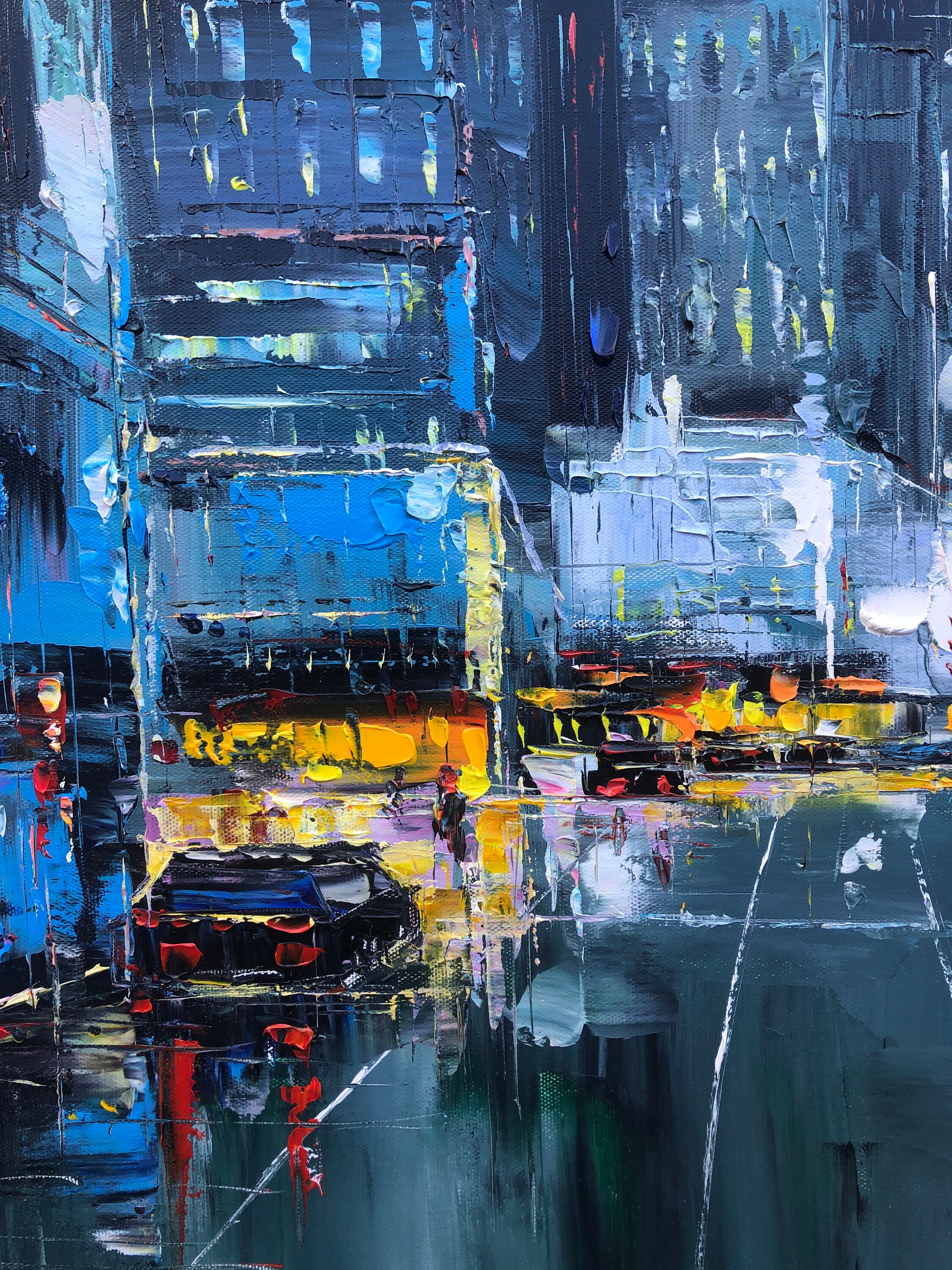 Large Original Abstract City Painting City Skyline Etsy