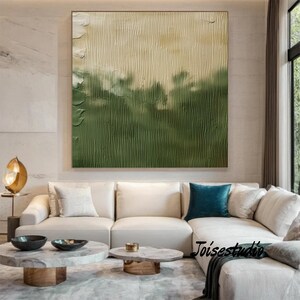 Olive Green Texture Wall Art, Beige Neutral Minimalist Decor
