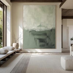 Green Textured Wabi-sabi Wall Art, Sage green Minimalist Wall Art,Olive Green Wall Art, Green Abstract Art ,Green Beige Wall Art