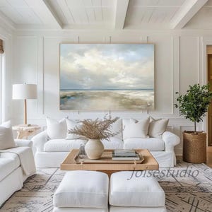 Large Ocean Wave Painting: Abstract Seascape Canvas Wall Art
