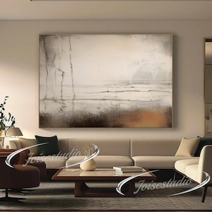 Art mural texturé 3D beige, peinture minimaliste beige, peinture neutre en plâtre, art mural Wabi Sabi, peinture texturée marron, art minimaliste moderne