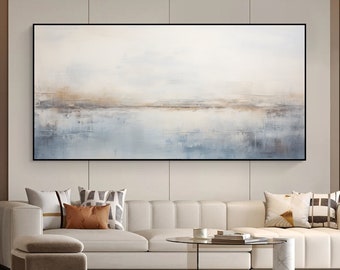 Large Blue Abstract Painting Blue Sky Abstract Art Skyline Painting Artwork Original Sky Art Painting Blue Ocean Painting Ocean Landscape