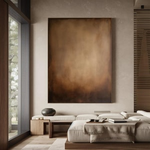 Brown Wabi-Sabi Wall Art Black Brown Abstract Painting Medieval Black Brown Painting Black Minimalist Wall Decor Black Dark Brown Wall Art