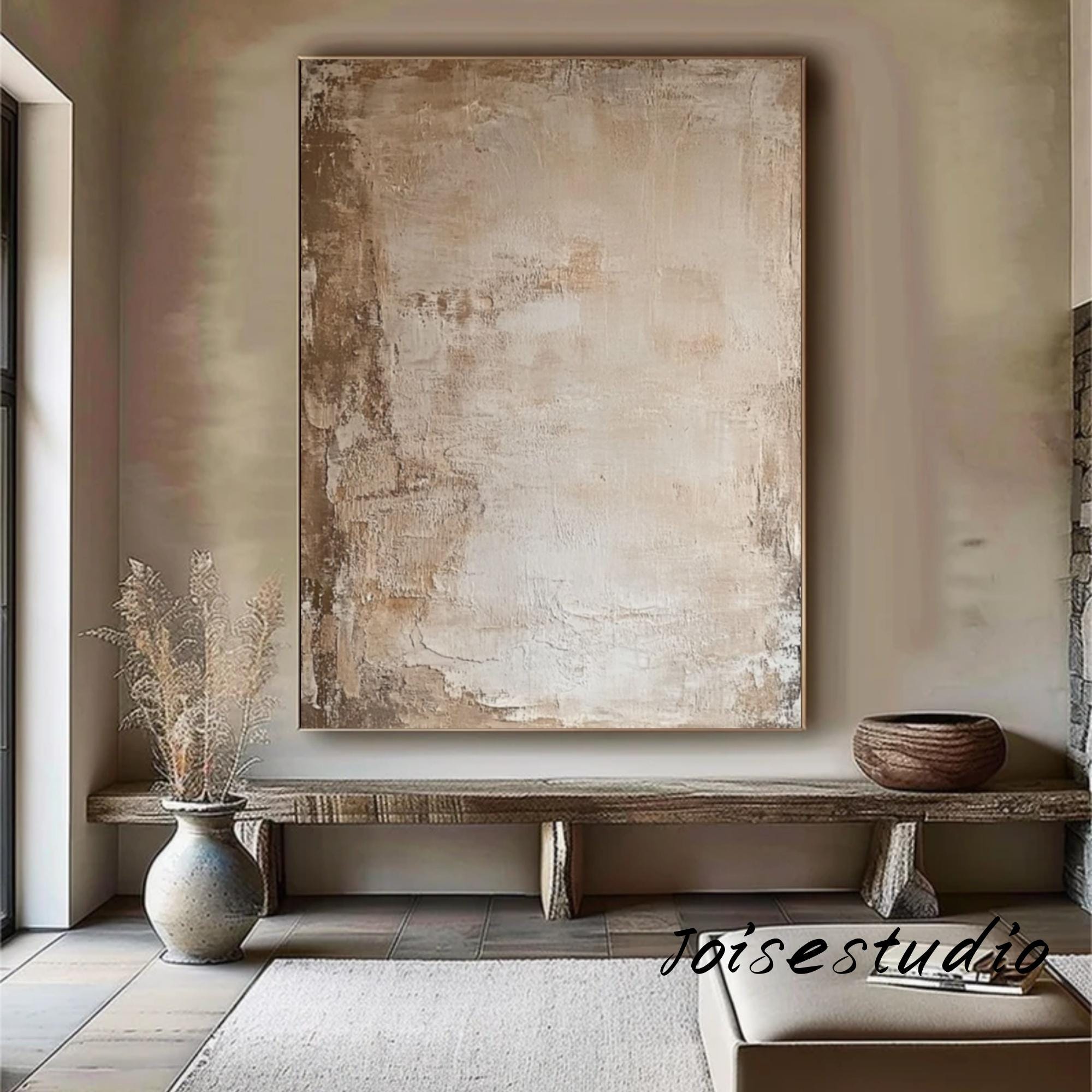 Brown Minimalist Painting Wabi Sabi Art Brown Wall Art 3D Texture ...
