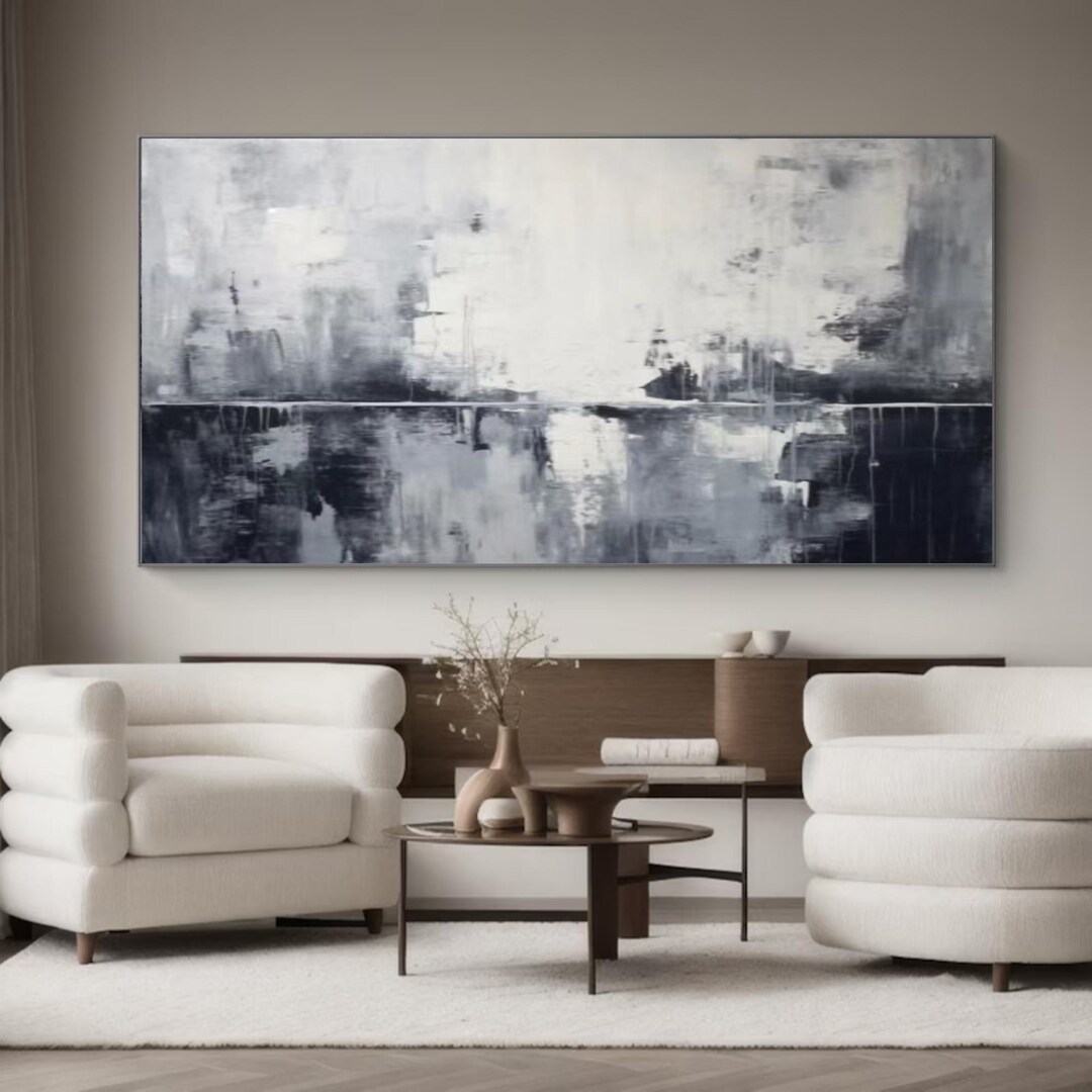 Large Black Abstract Art Original Abstract Painting Wabisabi Wall Art