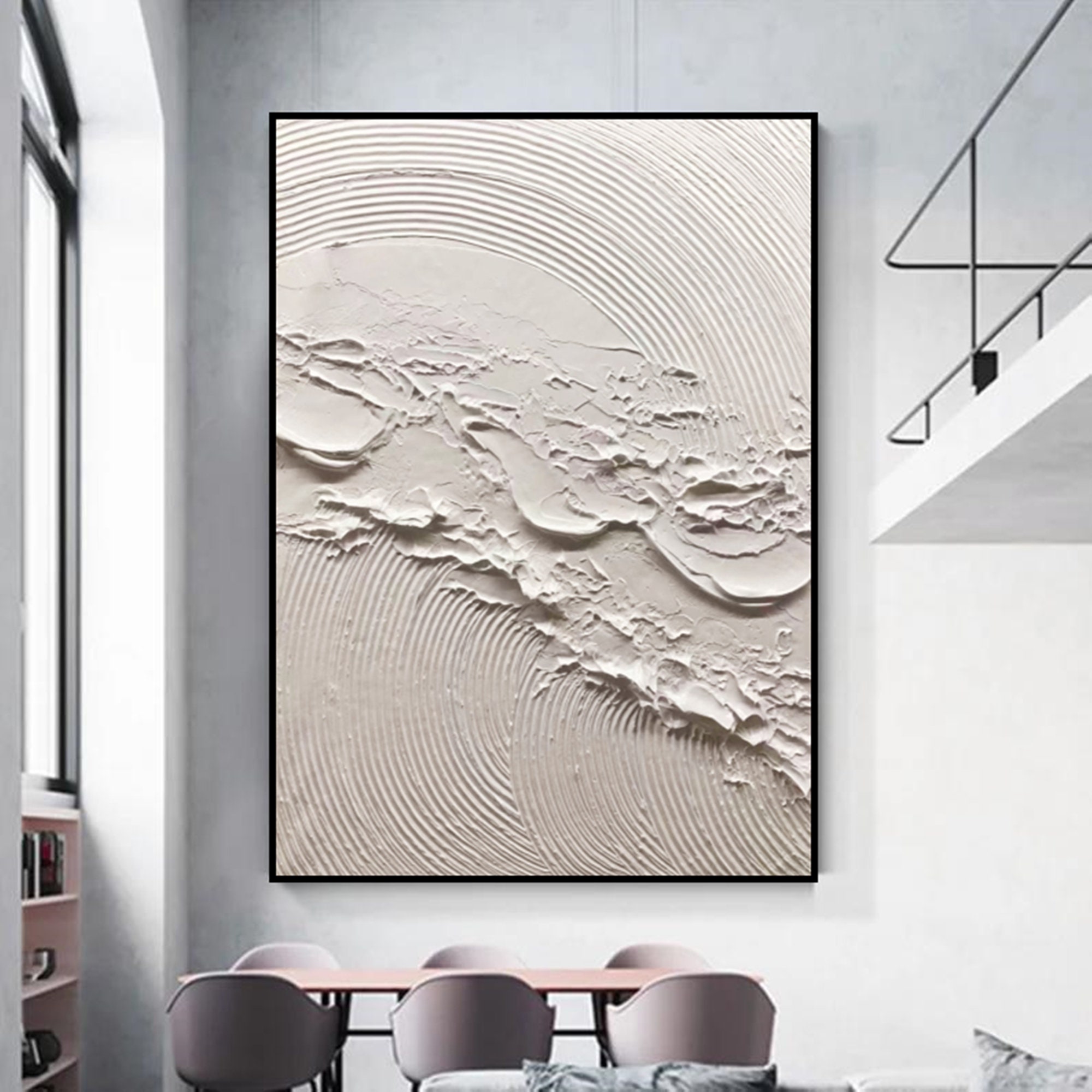 White Textured Painting Large White Textured Wall Art Large Texture