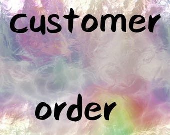 May include: A colorful abstract background with the text "customer order" written in black.