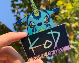 DIgimon Tri Yamato Band KOD (Knife of Day) Holographic Iridescent Sticker for tablets, phones, planners, decoration, collection, Gift, etc