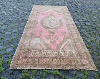 4x8 Pink Rug ' vintage turkish rug ' area decor rug ' antique wool rug ' boho style rug ' unique art rug ' gift store