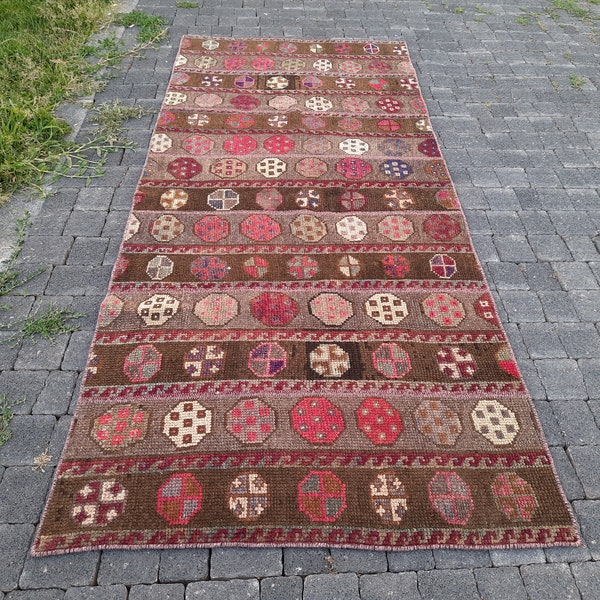 Pink Vintage Turkish Rug 3x6 feet * Home Design Rug * Antique Wool Rug * Kitchen Decor Rug * Living Room Rug * ETSY COM SHOP