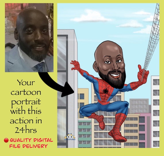 Buy Spider-man Custom Caricature Cartoon Portrait of a Photo Online in India - Etsy Buy Spider-man Custom Caricature Cartoon Portrait of a Photo Online in India - Etsy