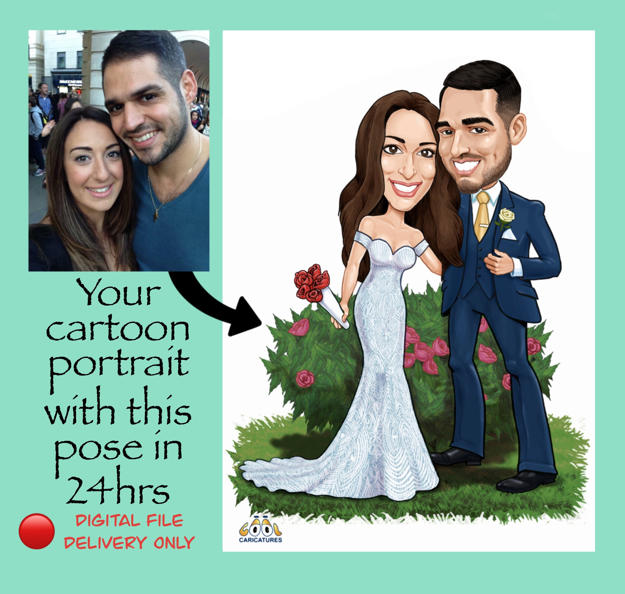 Wedding Invitation Cartoon - Etsy Wedding Invitation Cartoon - Etsy