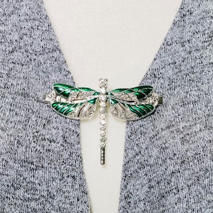 Dragonfly Sweater Clasp | Sweater Clip | Rhinestone Sweater Clip | Multiple Color Choices