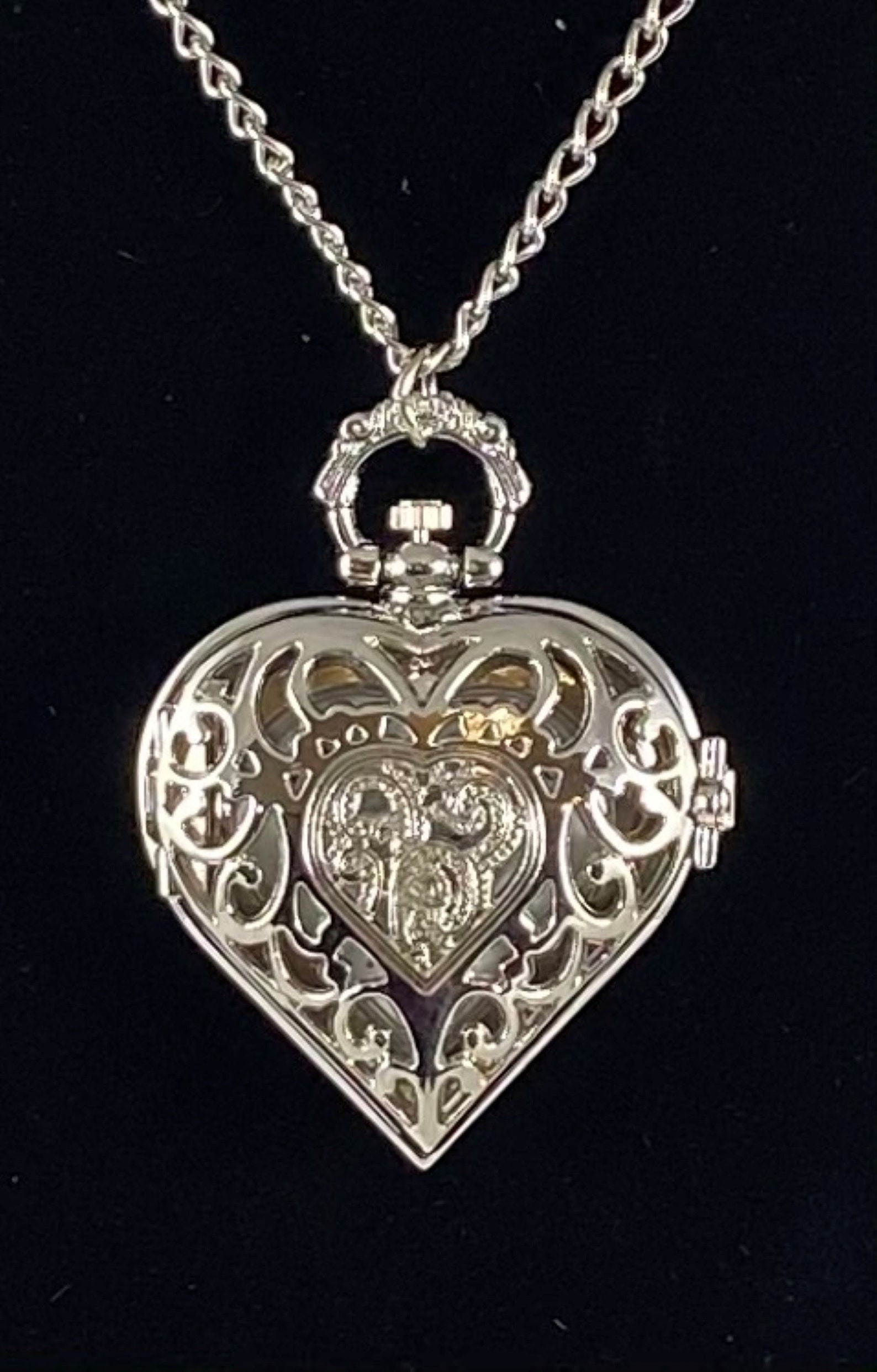 Heart Pocket Watch Heart Watch Necklace Working Hand Etsy