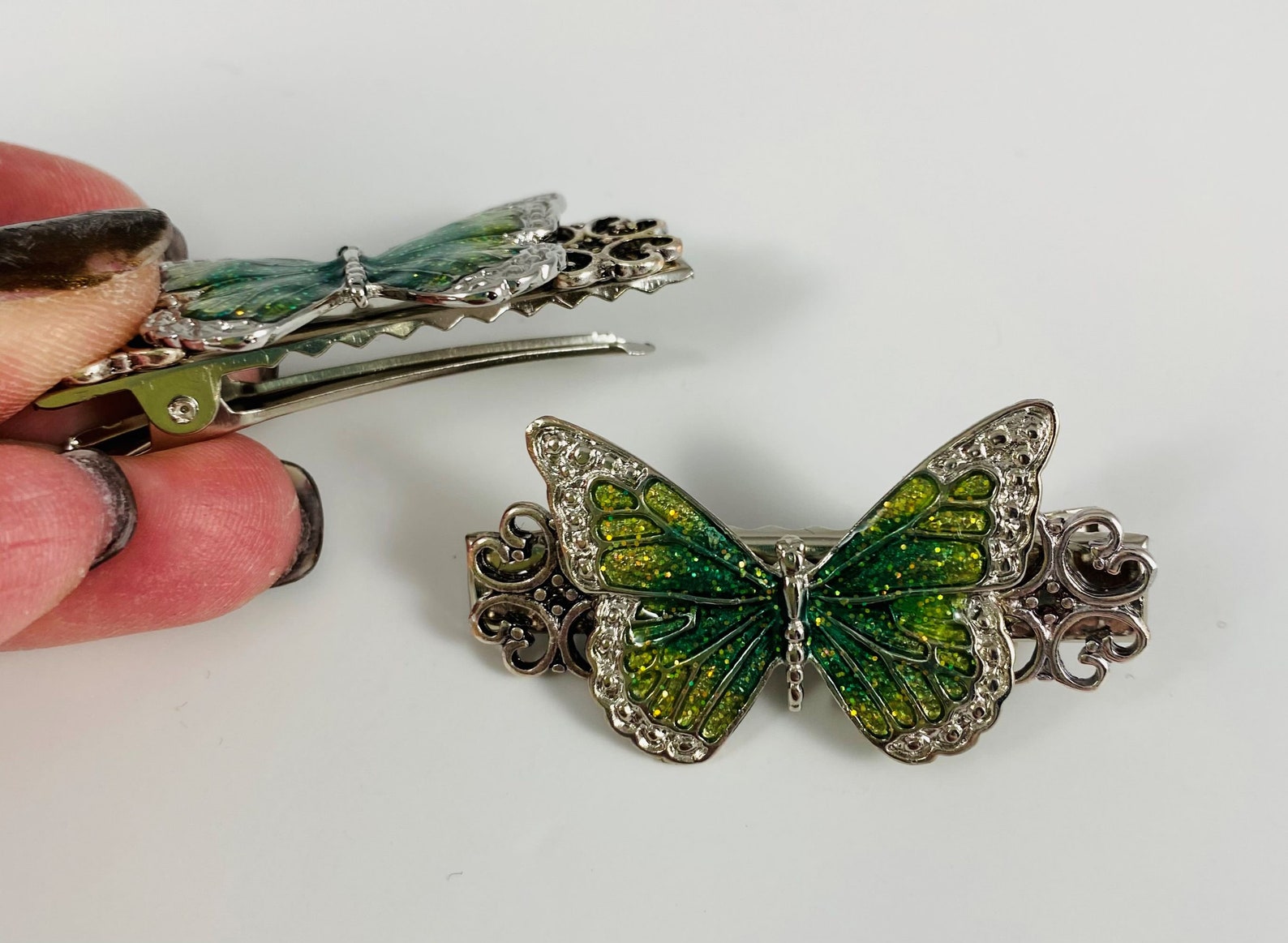 Sparkling Butterfly Barrettes Sparkly Butterfly Barrettes Etsy