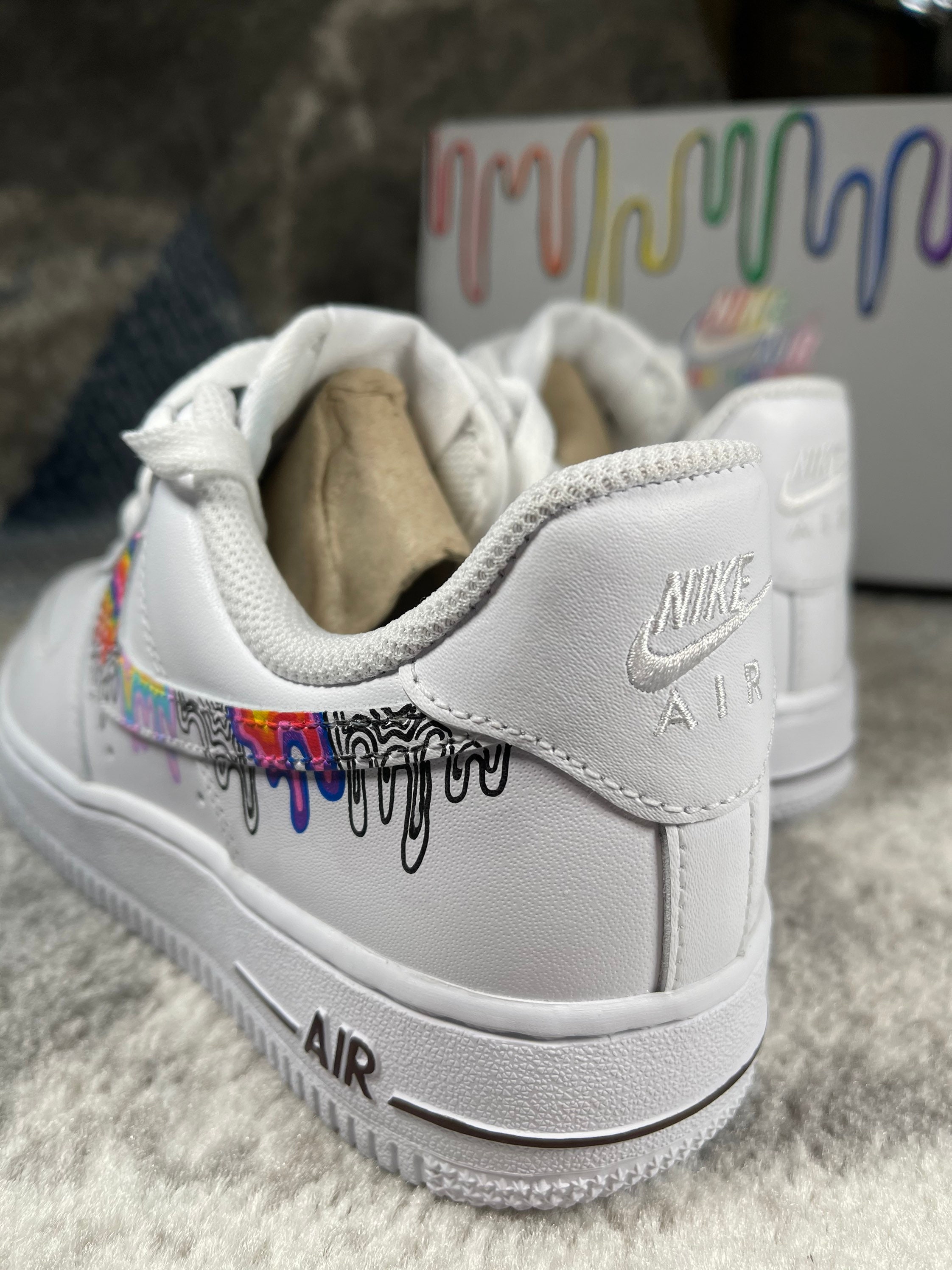 air force 1 with rainbow bottom