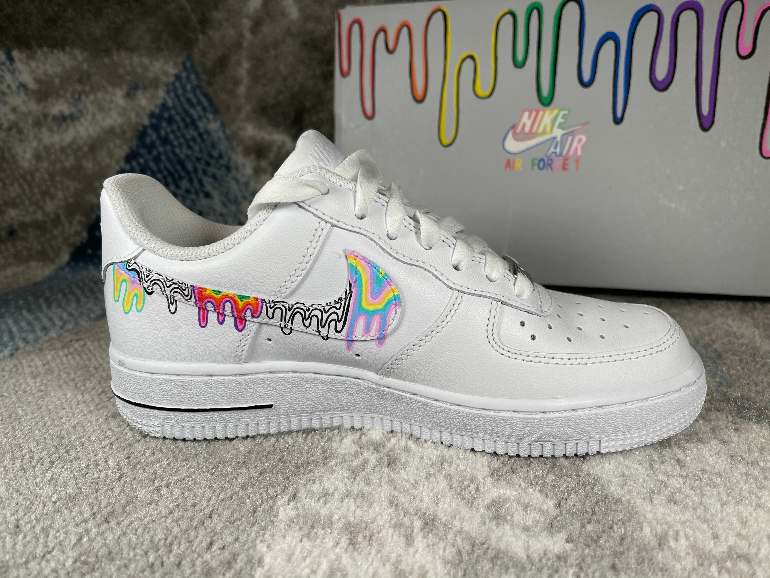 air force 1 with rainbow bottom