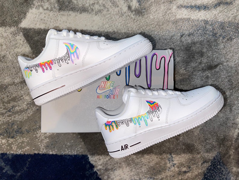 air force 1 with rainbow bottom
