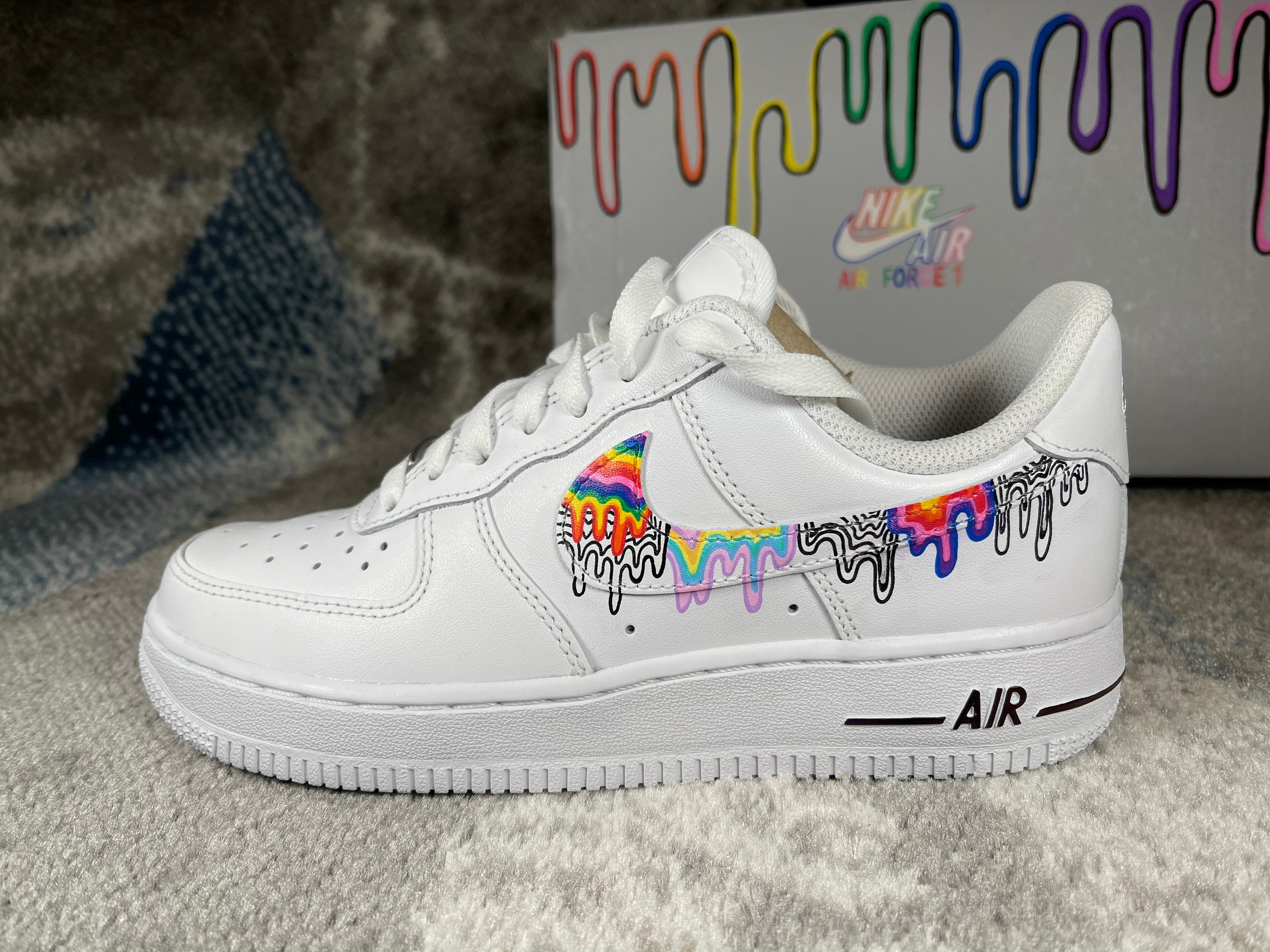 air force 1 with rainbow bottom