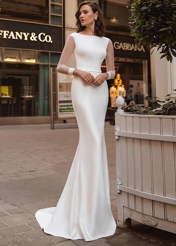 Mermaid Wedding Dress Long Sleeve 