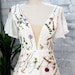 FLORAL EMBROIDERD FLUTTER SLEEVED  DRESS