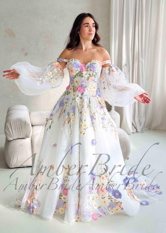 open lace back dress Genevive Pastel Floral Bridal Cape