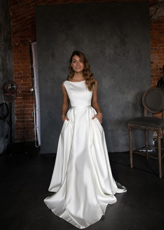 simple a line wedding dresses