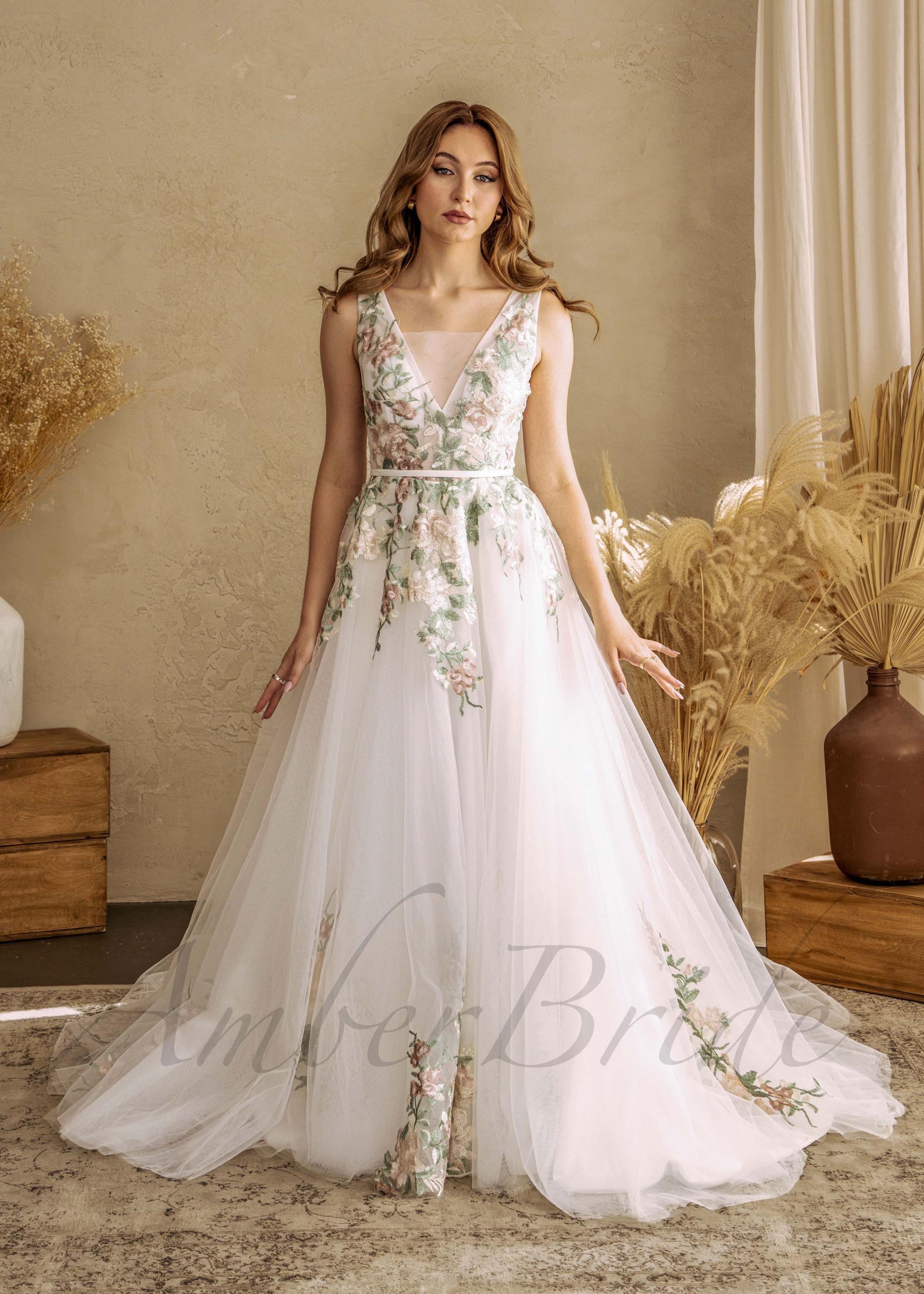 floral dress fall wedding 10 Floral Bridesmaid Dresses For Fall