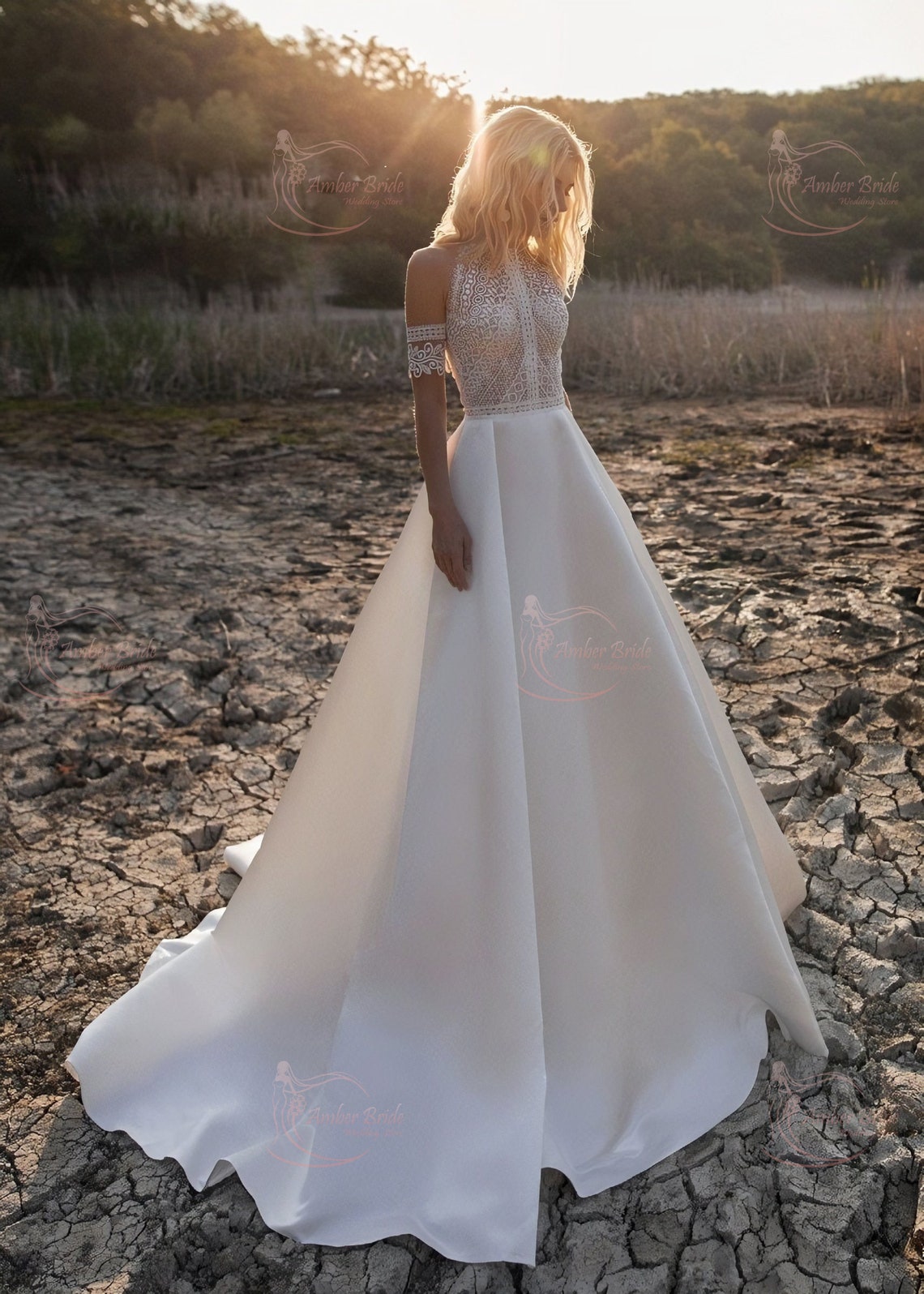 Bohemian Wedding Dress Halter Top Wedding Dress Non Etsy