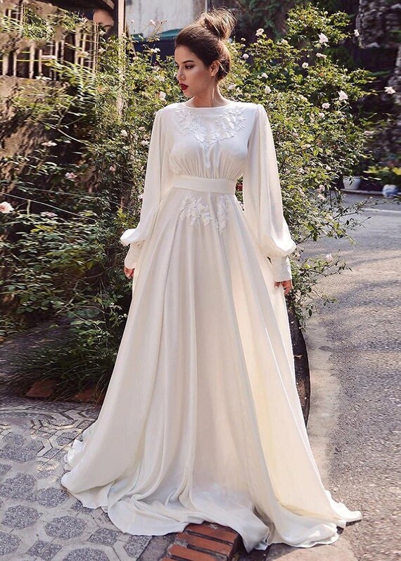Bohemian Wedding Dress Long Sleeve 