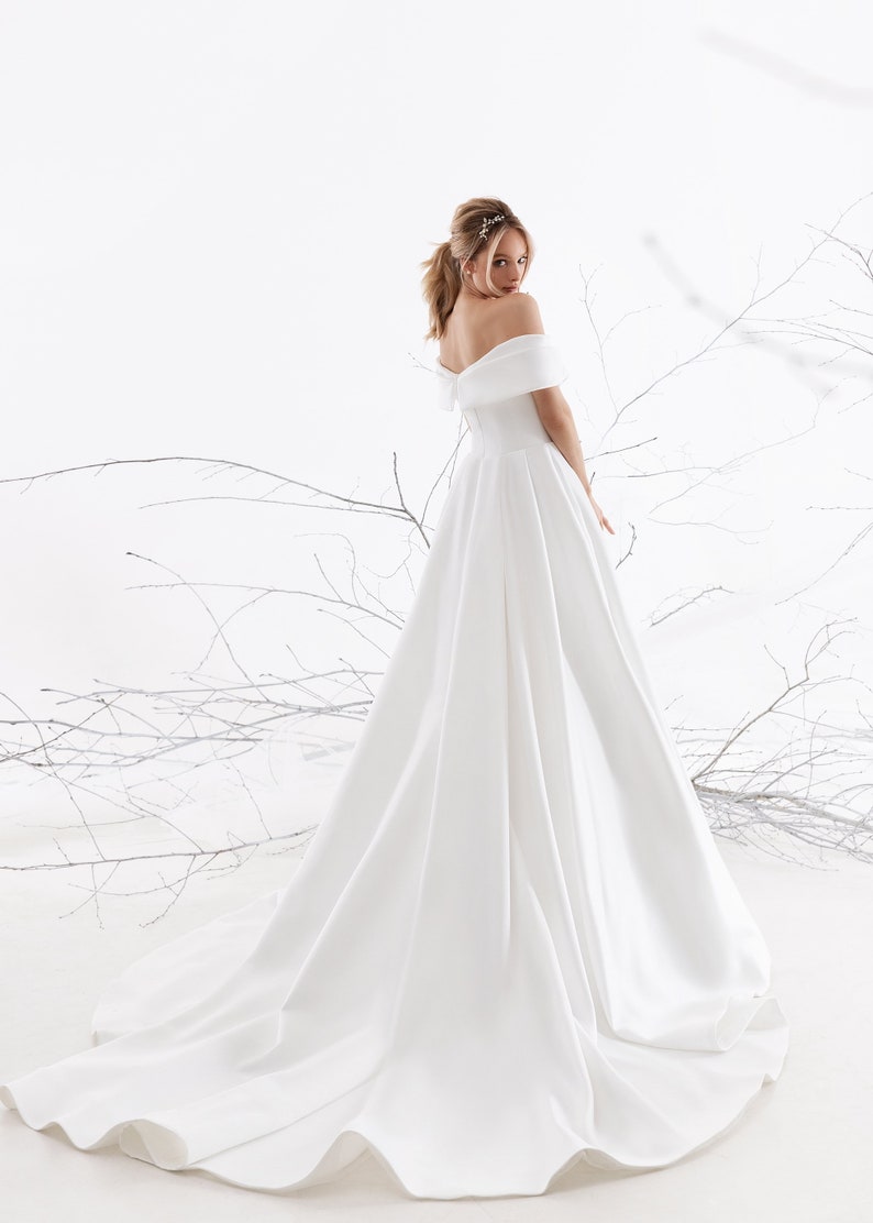 Simple Wedding Dress off Shoulder Wedding Dress Ball Gown - Etsy