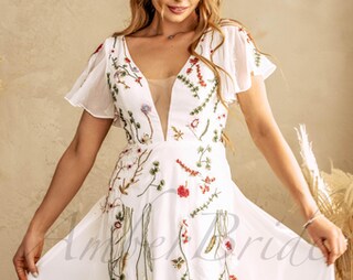Abito Corto Floerns Floreale – Scollo A Busto Arricciato, Senza Maniche, Stile Boho, Vestibilità A Line