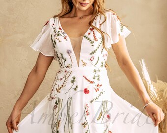 Abito Corto Floerns Floreale – Scollo A Busto Arricciato, Senza Maniche, Stile Boho, Vestibilità A Line