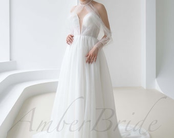 Einzigartiges Hochzeitskleid, skurriles Hochzeitskleid, A-Linien-Hochzeitskleid, trägerloses Hochzeitskleid, nicht-traditionelles Hochzeitskleid