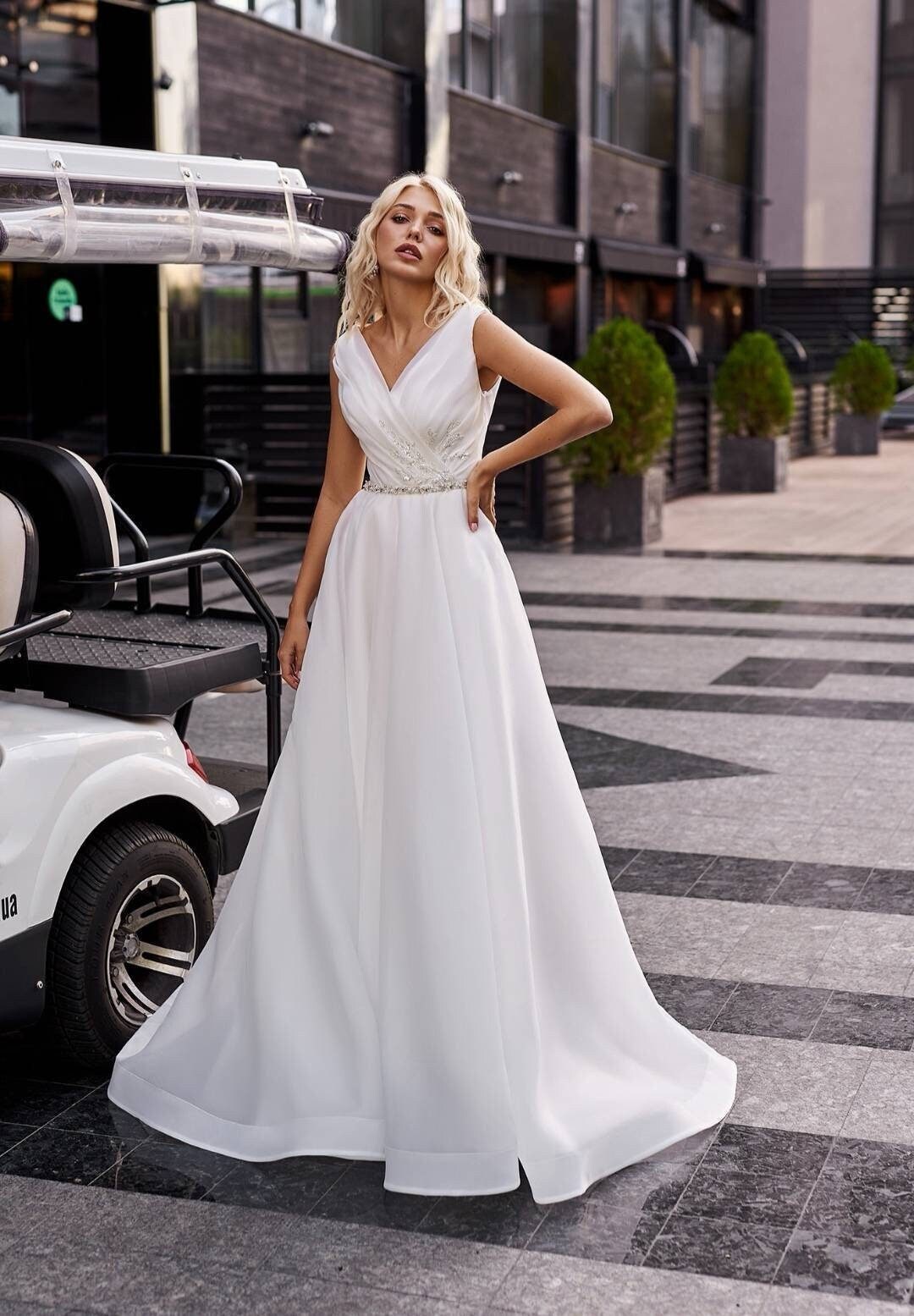 pleated dress for wedding