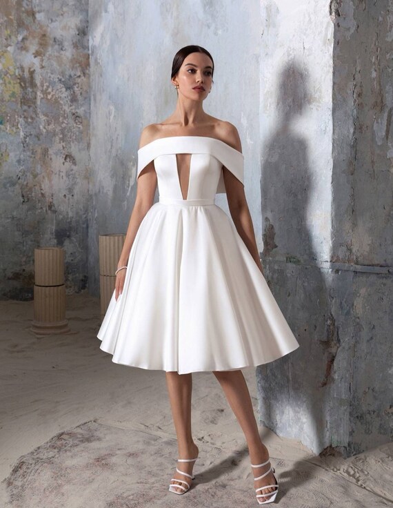 Short Wedding Dress off Shoulder 