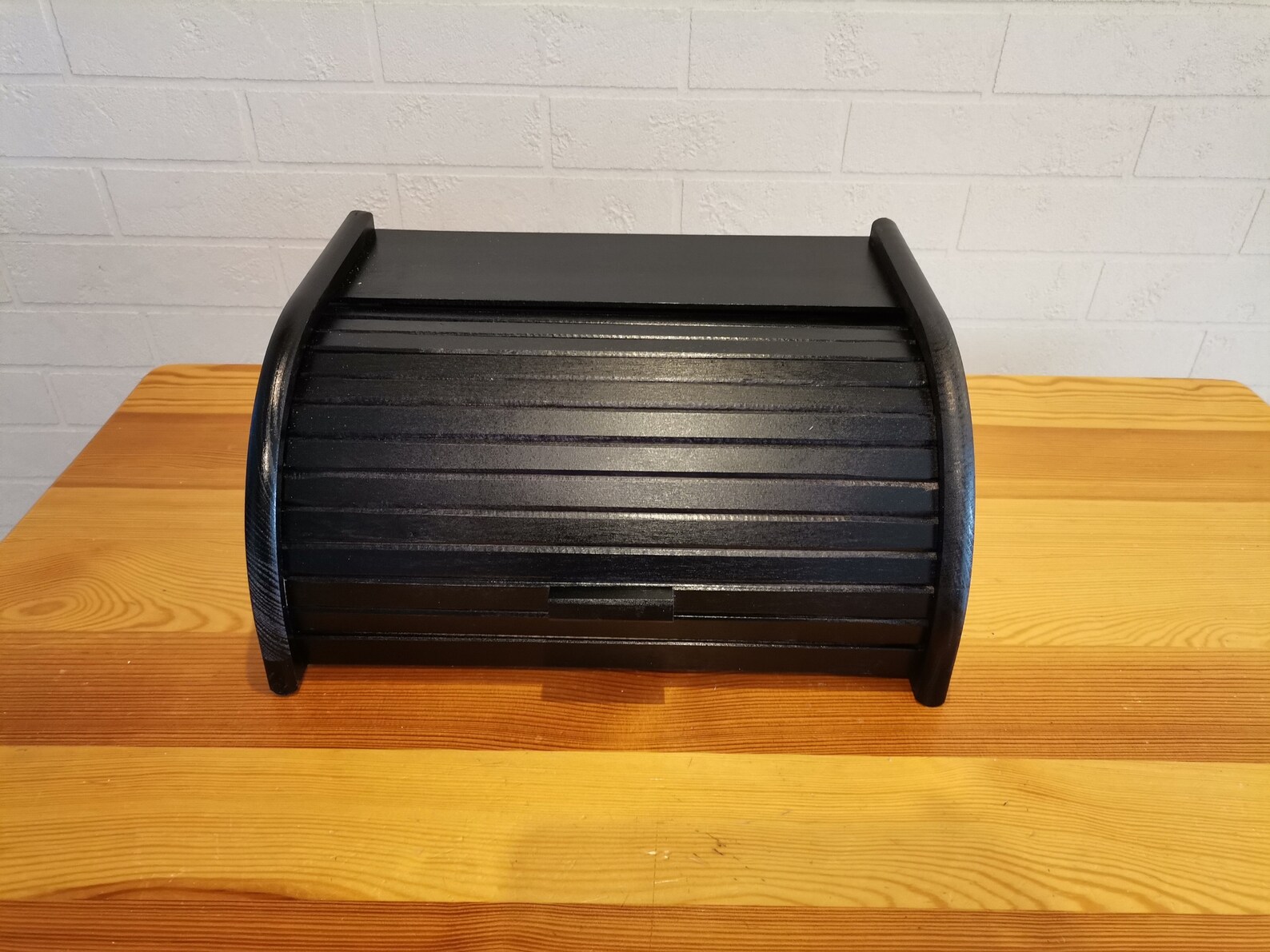 Big black bread box bread bin made from real beech wood Etsy