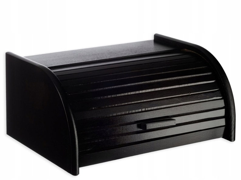 Big black bread box bread bin made from real beech wood Etsy