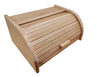 Big bread box, bread box natural wood, wooden bread bin treated with varnish, farmhouse furniture, rustic bread bin, simply bread box