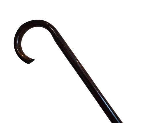 Black Walking Stick, Classic Wooden Cane, Minimalist and